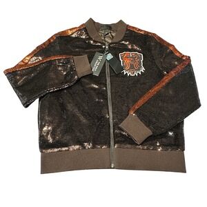 NWT Wild Collective NFL Cleveland Browns Women's Sequin Jacket Size‎ S MSRP $160